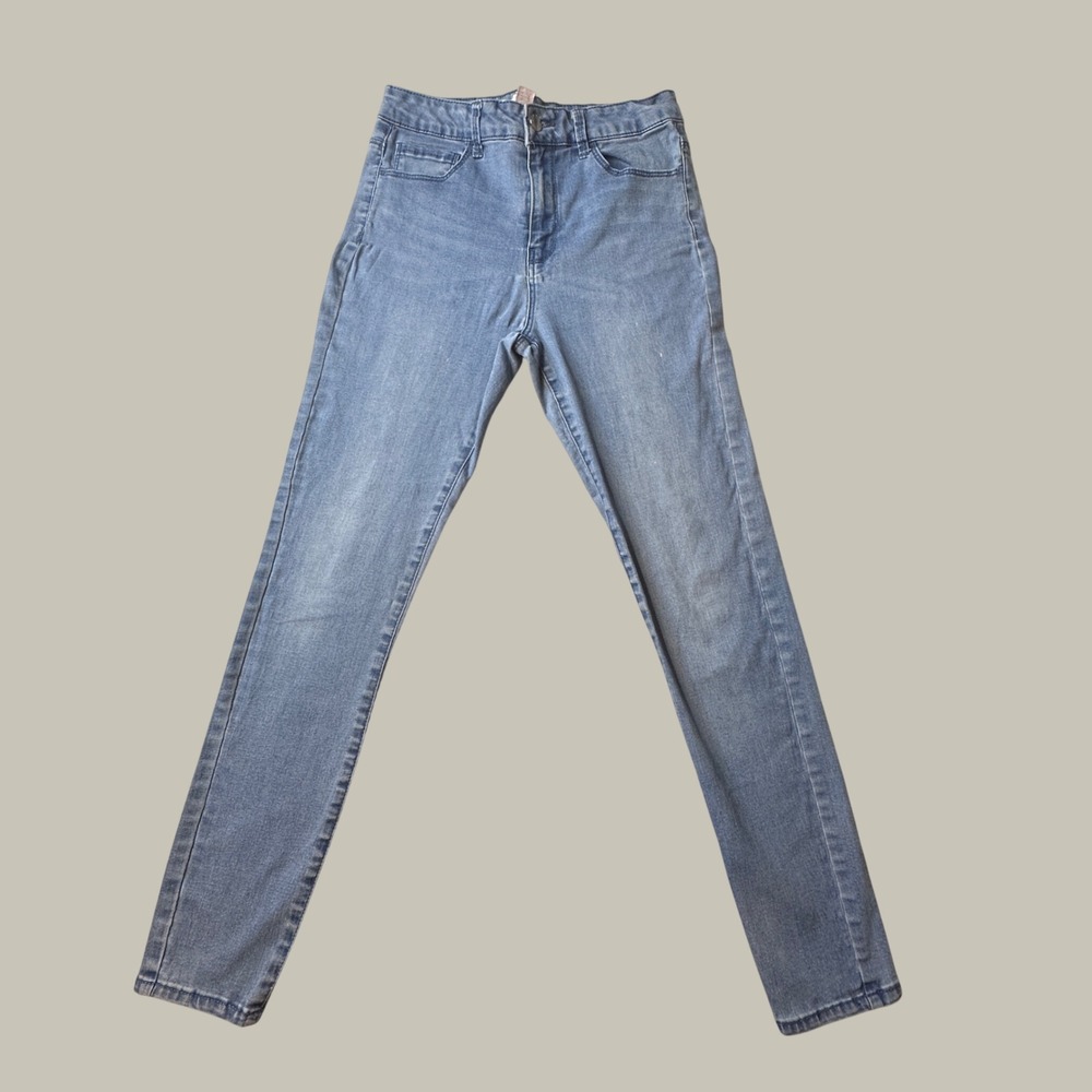 Forever 21 Jeans Womens 27 Skinny Mid Rise Light Blue Wash Stretch Denim